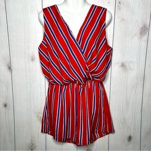 Red Birch Red White Blue Sleeveless Shorts Romper
